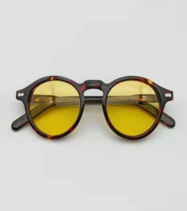 Sonnenbrille Nachtsicht Brille Brille Mann Johnny Depp Frau Blau gelber Lemtosh Vintage Acetate Runde Fahrer Shade8532333