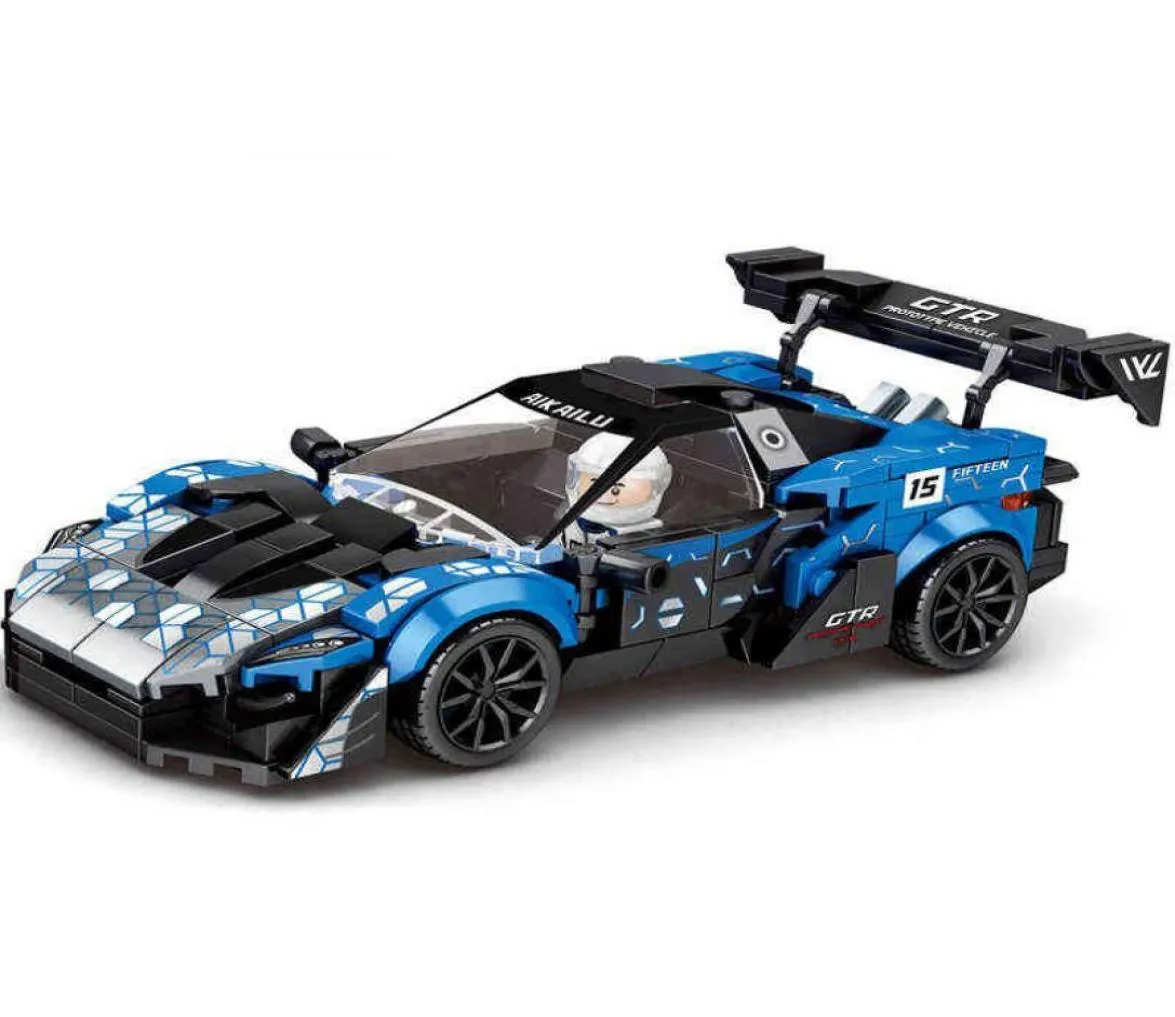 2022 Speed ​​Champions Senna GTR Pullback Racing Sports Car Moc Blocks Figuras do veículo Bricks Modelo Classic Toys for Kid A5217406