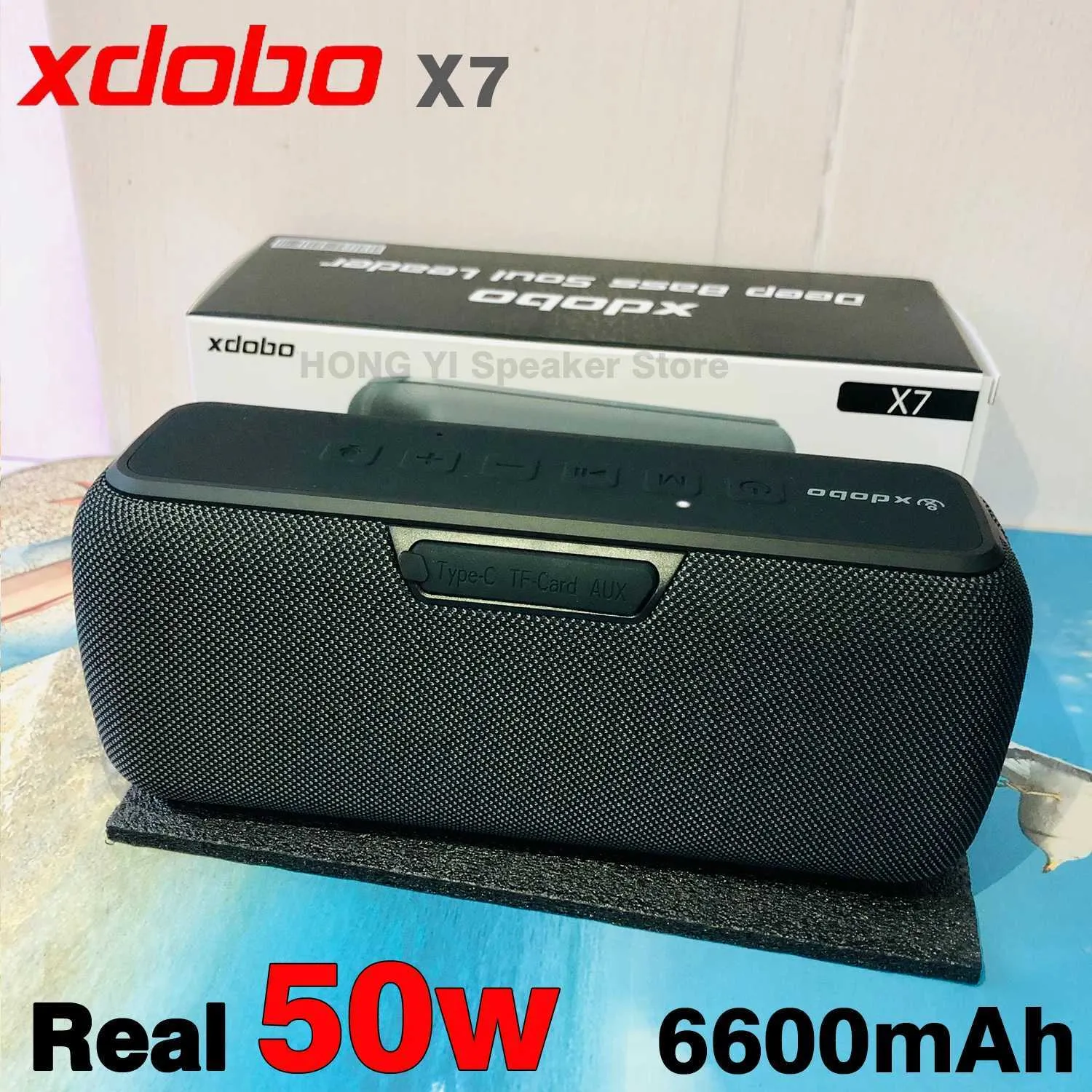 Draagbare luidsprekers XDOBO X7 Square Dance 50W Outdoor High Power 6600MAH Card Wireless Bluetooth -luidspreker Subwoofer Mobile High Power Speaker J240505