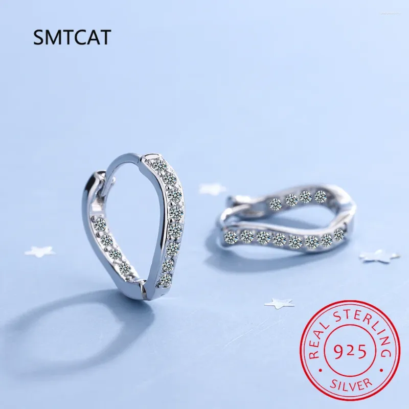 Hoop Ohrringe Moissanit Diamant 925 Sterling Silber für Frauen 18K Gold plattiert einzigartiger Wellenkreis Mode Schmuck