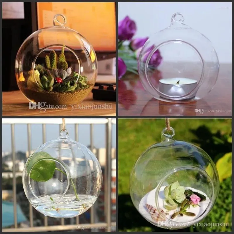 Dekoracja imprezowa 100pcs/pudełko herbata światła/80 mm szklane powietrze terrarium wiszące kula świecę na ślub świecznika/dekoracje ogrodowe