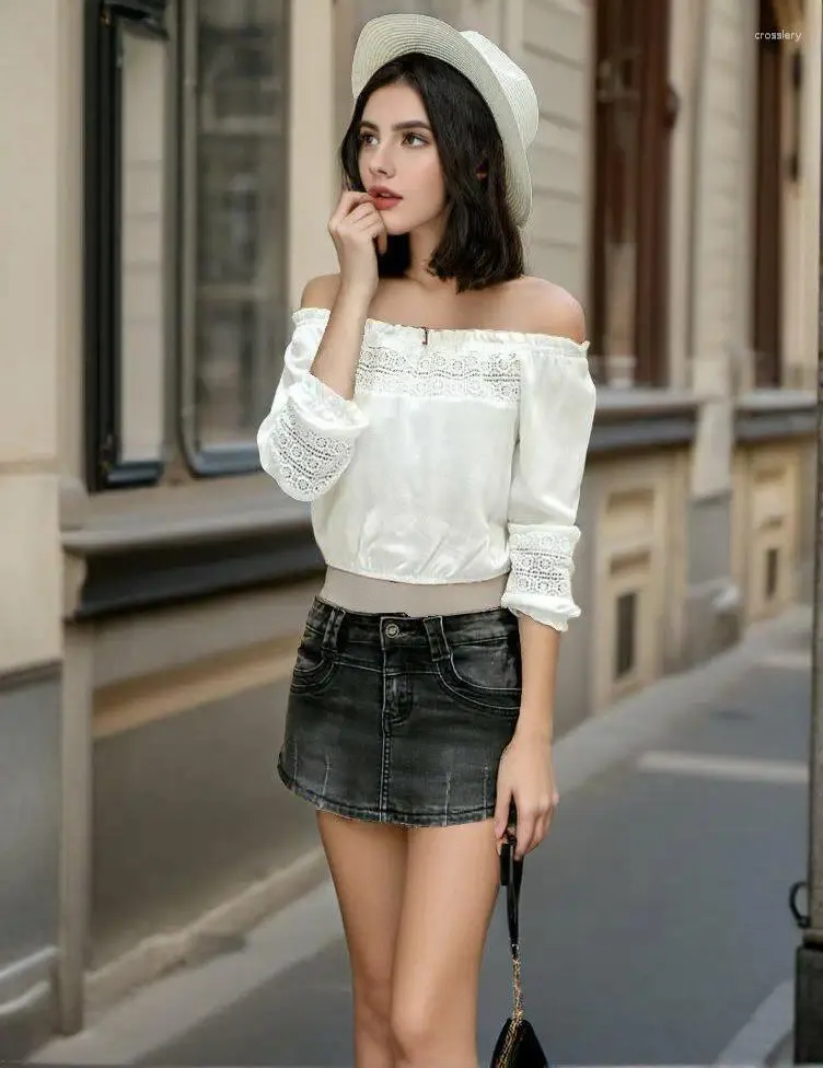 Kobiety szorty amerykańskie retro letnie dżinsowe spódnice dla kobiet 2024 High talia Streetwear Slim Mini dżinsy krótkie spodnie