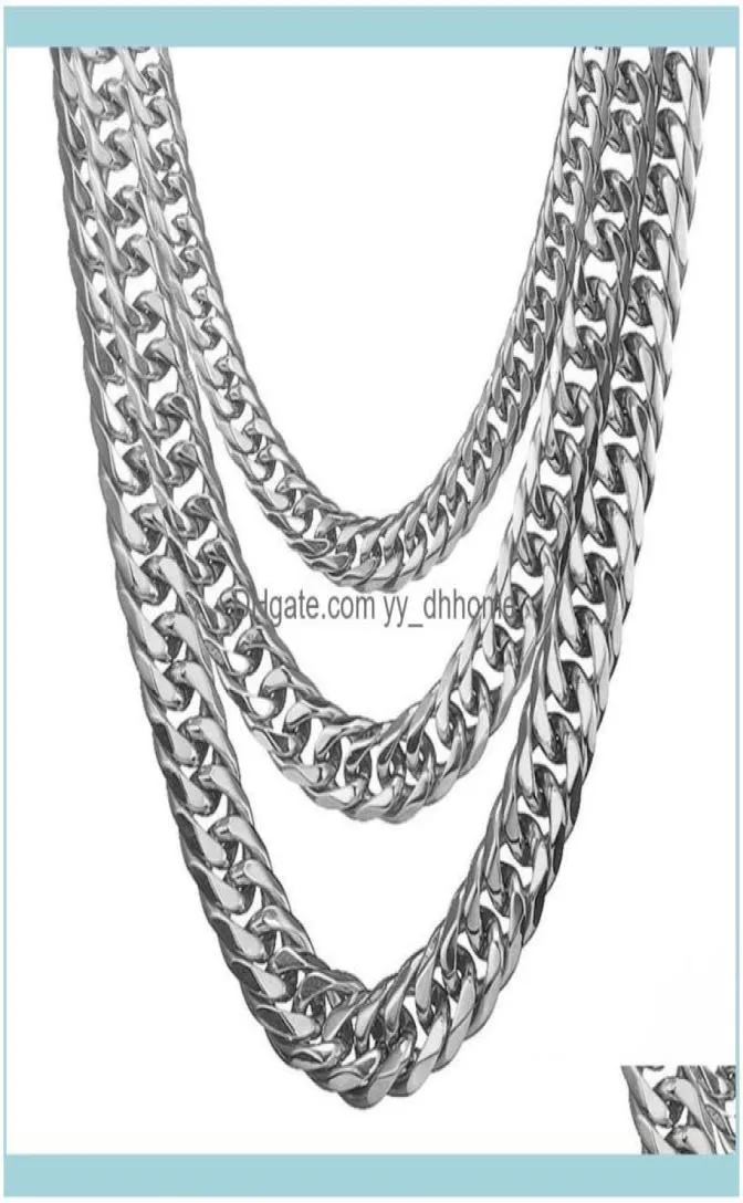 Catene Collane Pendants JewelryChains 131619 mm mm tono in oro oro in acciaio inossidabile martellare cubano collegamento cubano collana maschile x part6645692