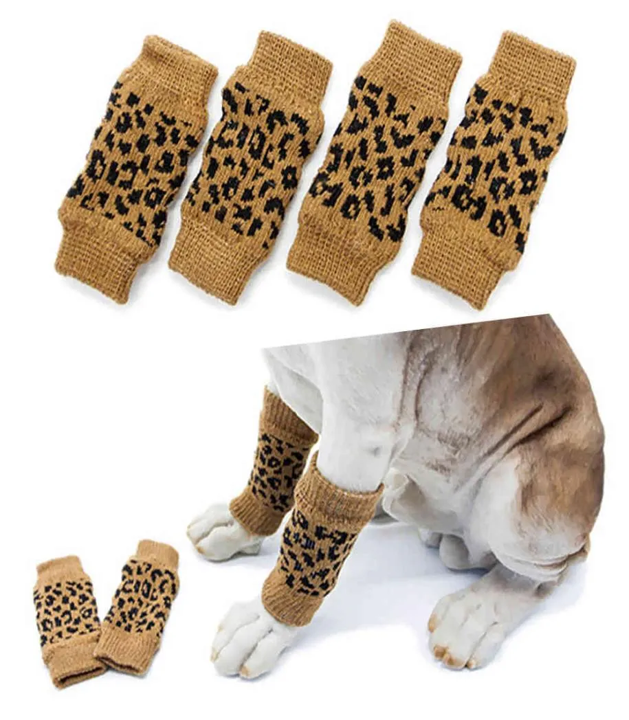 Chaussettes de jambe de chien Socks de compagnie de protection des chaussettes de compagnie pour les chiens d'arthrite courte 4pcs y04263993902