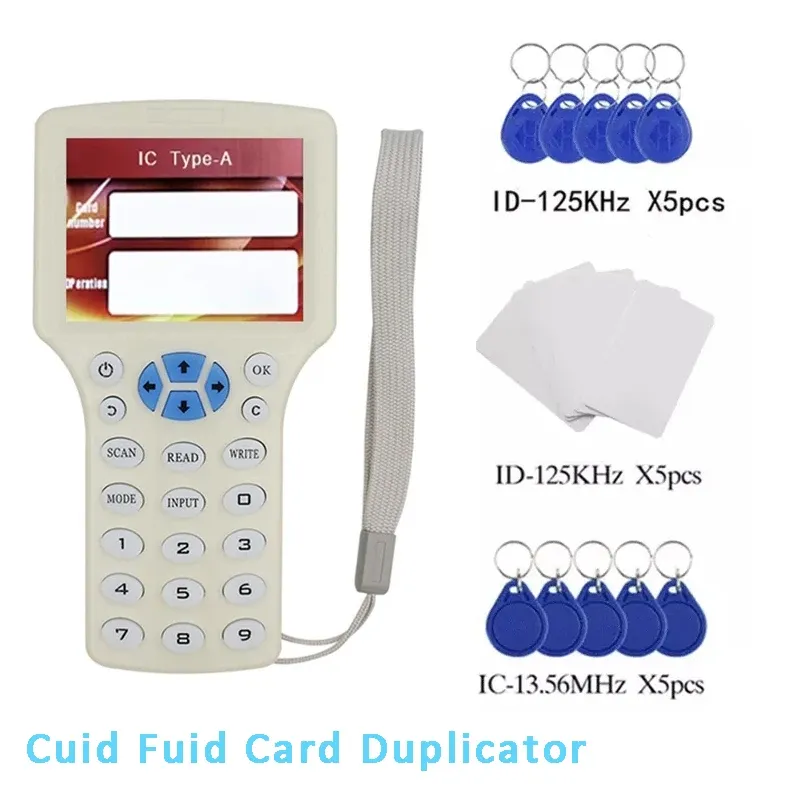 Card New Handheld RFID Copier 13.56Mhz NFC Smart Chip Card Reader CUID/FUID Tag Encryption Cracking Writer 125Khz Badge Duplicator