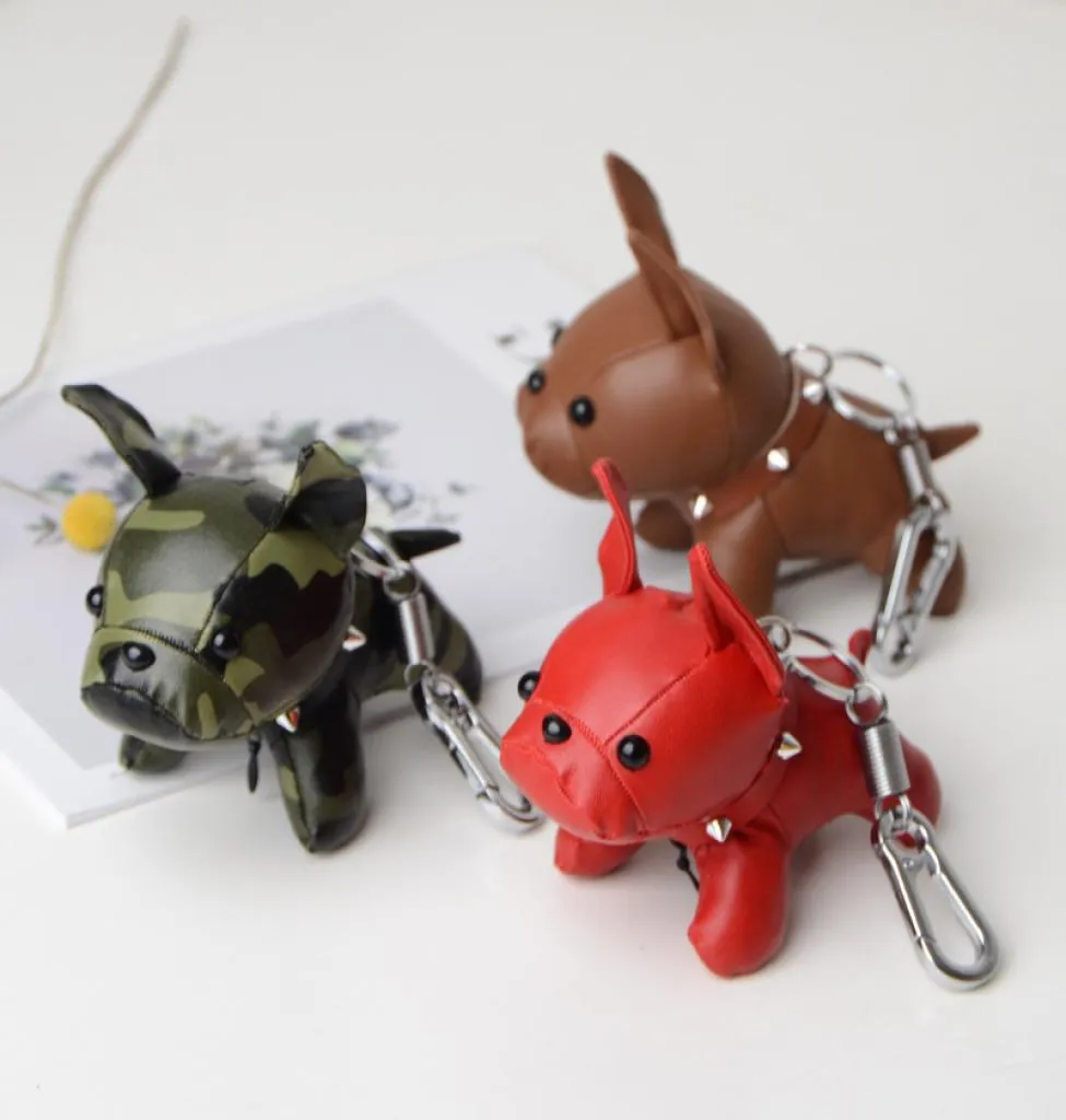 Bulldog Dog Chain Key Chain PU Pieta portachiavi Porta per sacchetto di moda Mashi