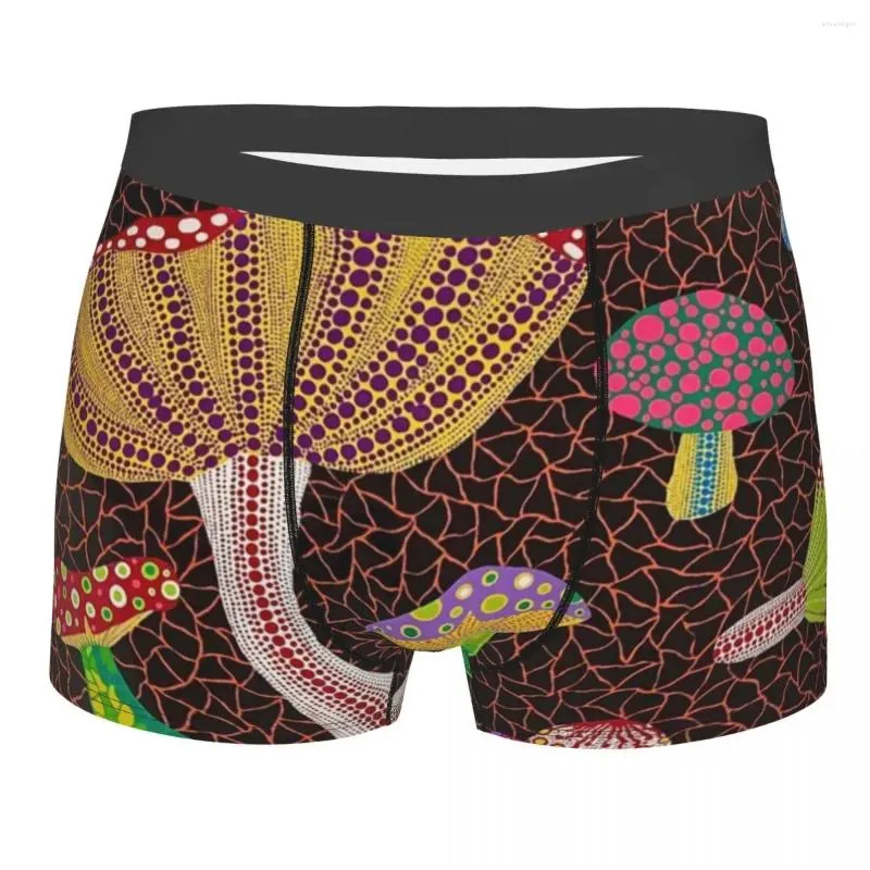 Underpants Custom Смешные yayoi Kusama Toadstools Аннотация арт -арт -боксеры шорты трусики мужские дышащие трусы нижнего белья