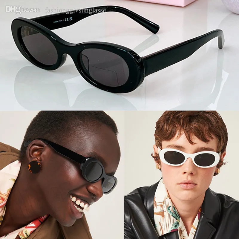 Женщина -дизайнерские овальные солнцезащитные очки с ацетатным металлом