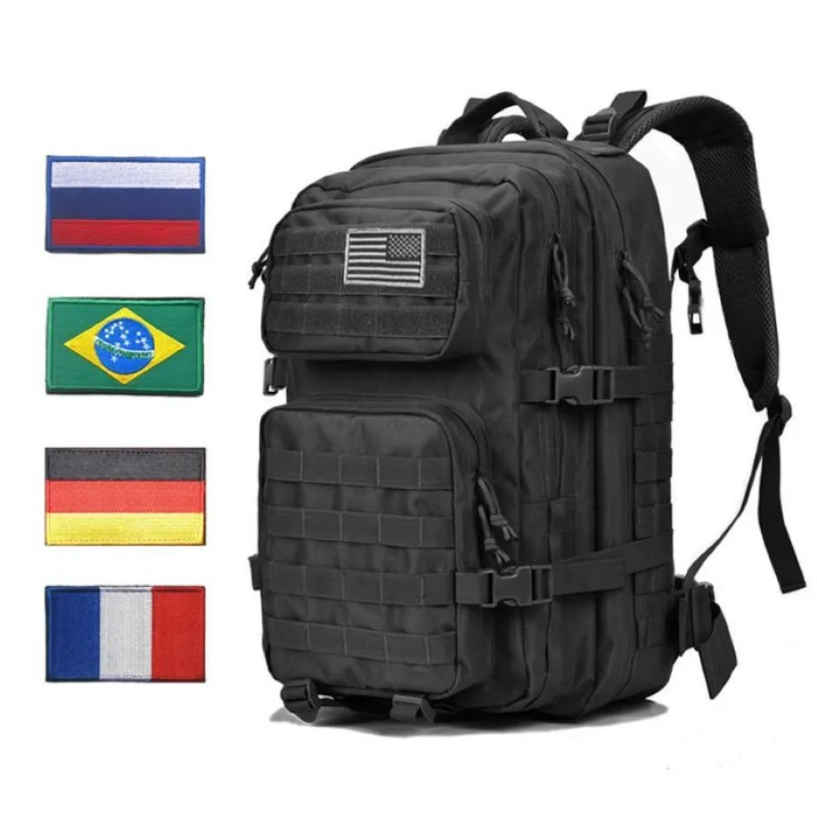 Zaini all'aperto zaino uaactico sacche di zaino da uomo da uomo da uomo 45l armeggio sport sport 3p bandiera borse molle impermeabili pacchi 220p