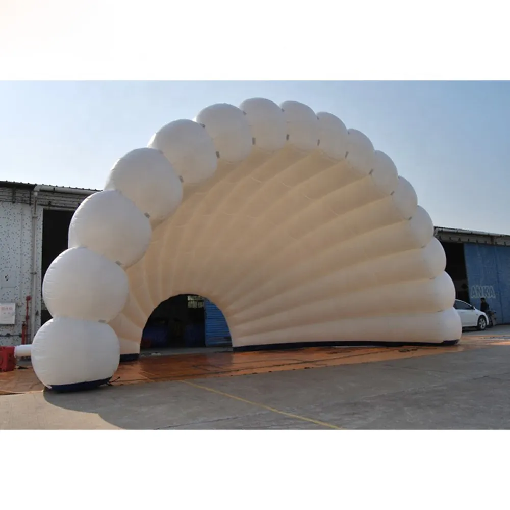 Kommerziell iglu groß aufblasbare Bühnenabdeckung White Shell Dome Zelte und Unterkünfte Terrassenparty für Hochzeitsveranstaltungen Musikkonzert 12mwx6mlx5mh (40x20x16.5ft)