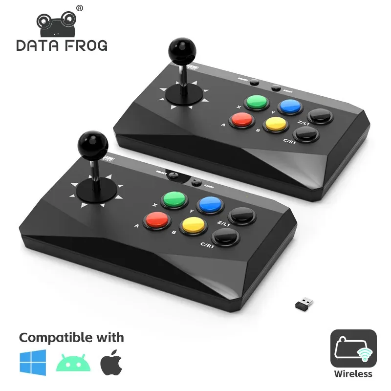 Data Frog Game Arcade Keyboard Wireless Controller für Street Fighter Retro -Videokonsolen kompatibel mit PCandroid 240418