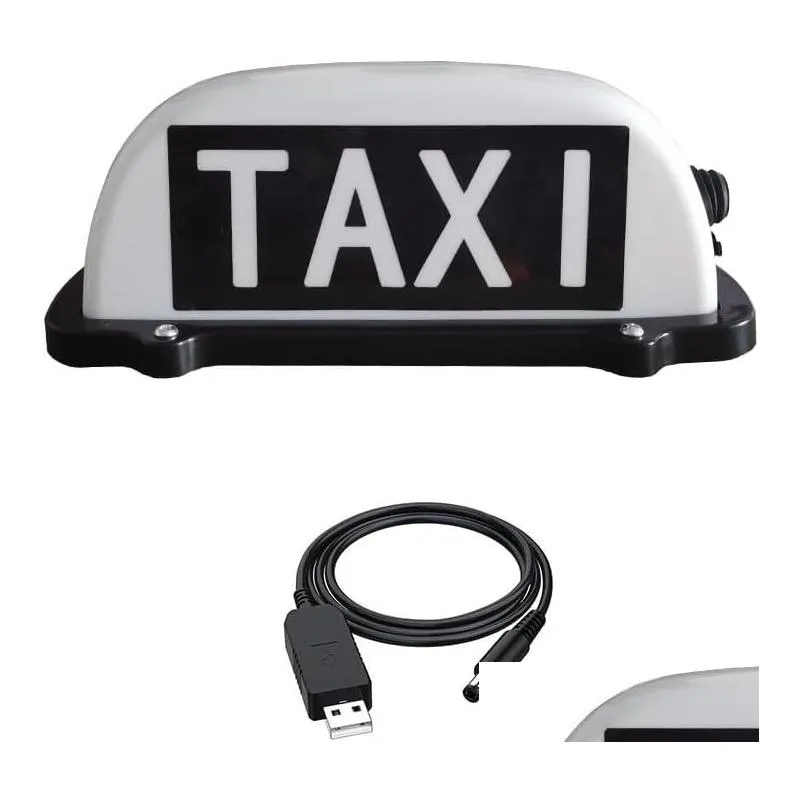 Luci decorative segno di taxi con tetto quadrato auto ricaricabile ricaricabile imbarcazione impermeabile a goccia magnetica mobili mobili motori dh7hs