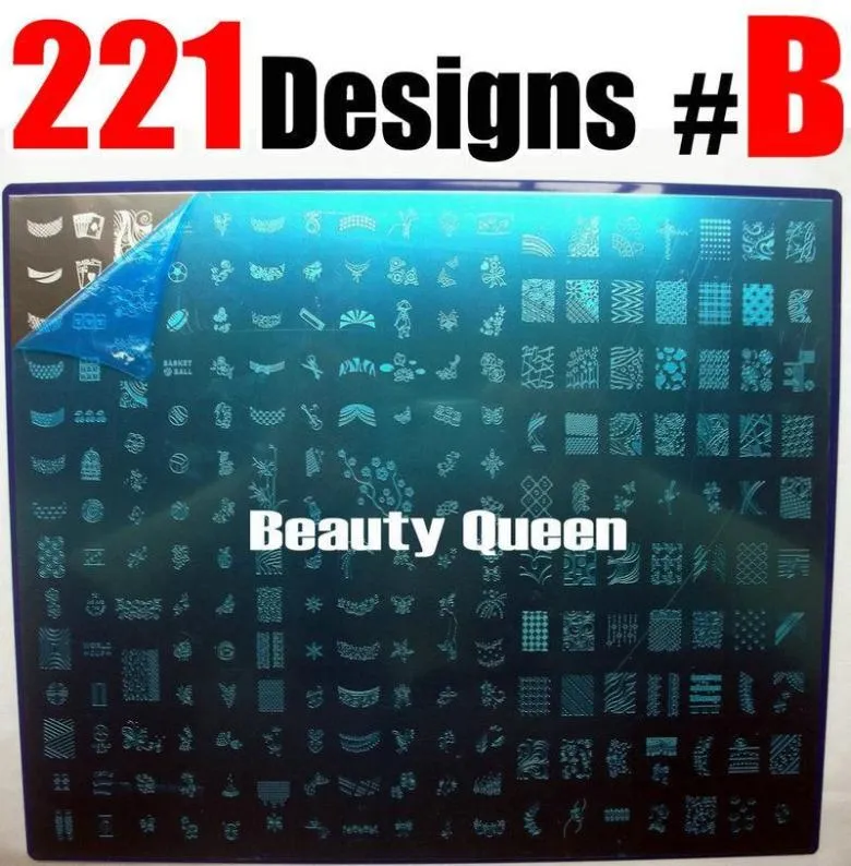 221Designs LARG Stamping Plate Image Plate Nail Art BIG Stamp Printing Template Metal Stencil DIY B4144513