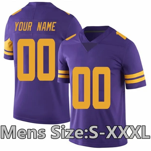 Justin Jefferson #18 Kids Stitched Purple Jersey Yellow Numbers Color Rush Youth Medium 10/12
