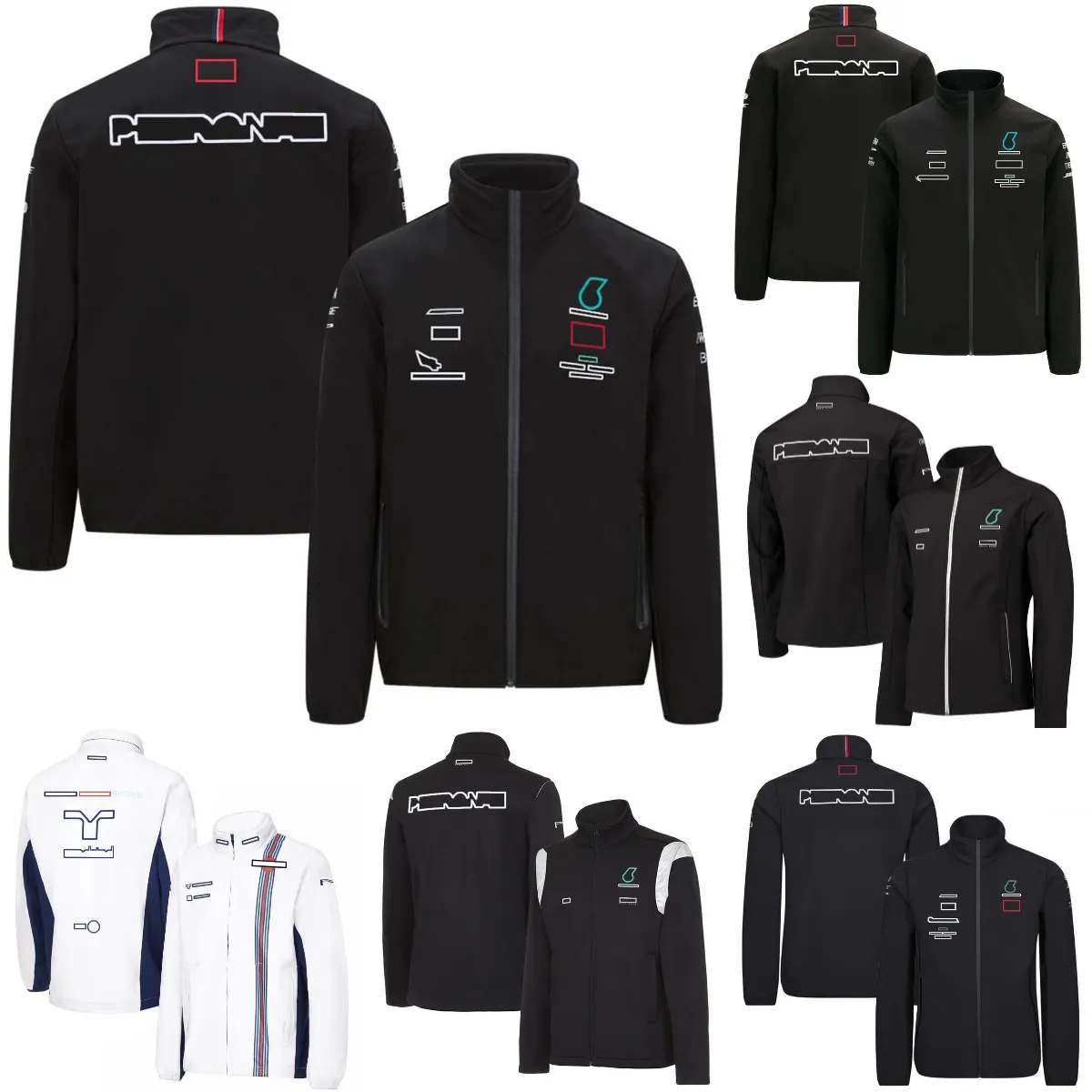 F1 Equipo Caqueta con cremallera completa Fórmula 1 Jacket de carreras Masculino de la primavera Funcionar Fashion Fanner Fans a prueba de viento cálido Windbreaker