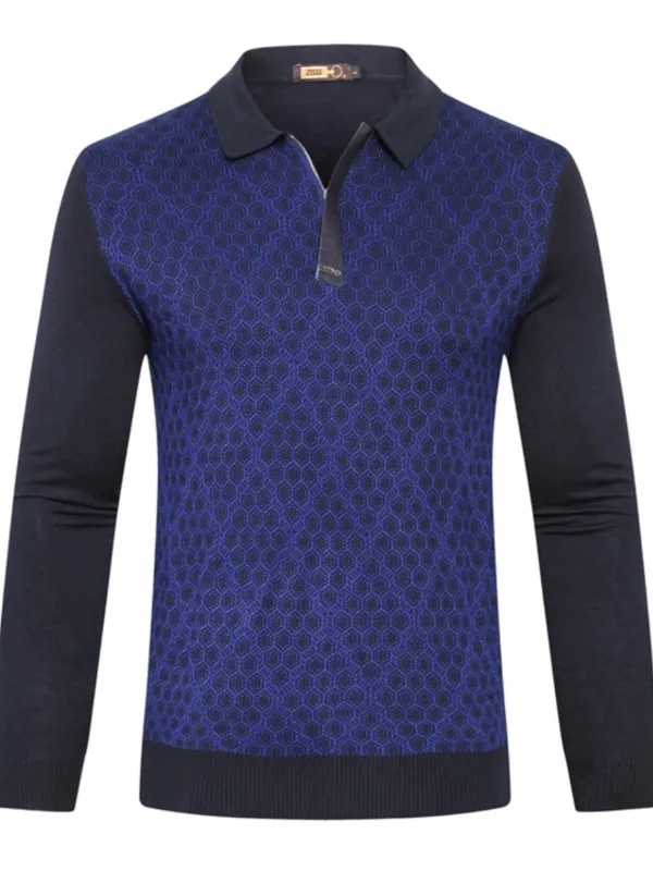 Men Polos herfst en winter Zilli Leisure ritsjipper gebreide trui met lange mouwen