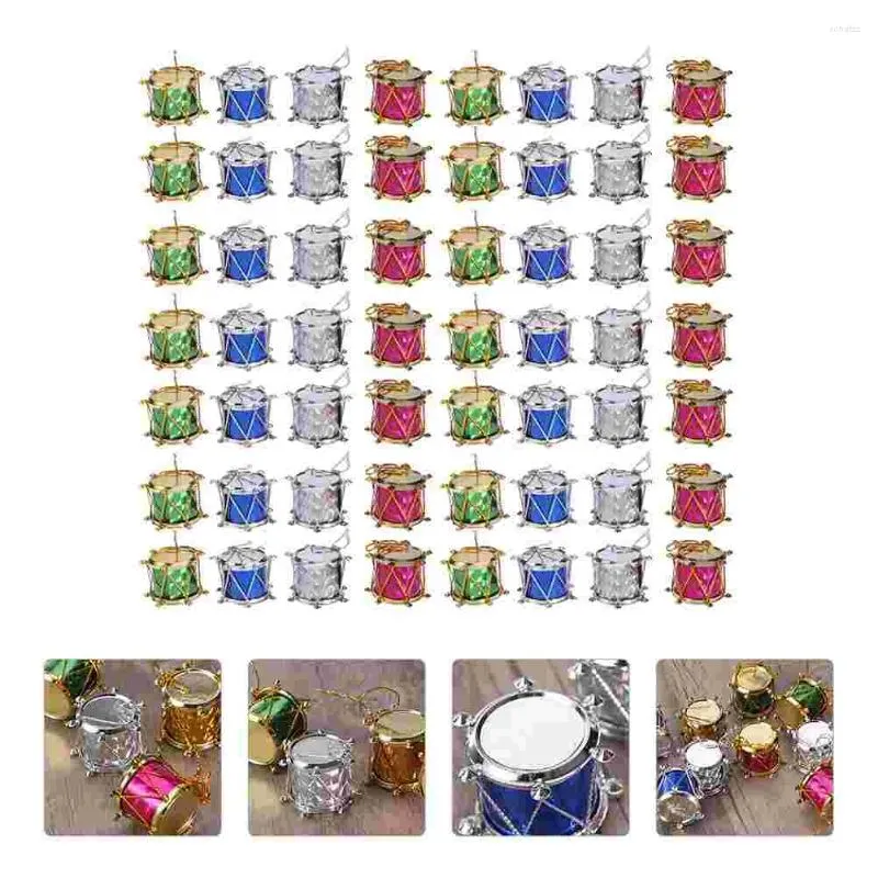 Decorative Figurines Christmas Tree Drum For Xmas Hanging Pendants Colorful Glitter Adornment Ornament