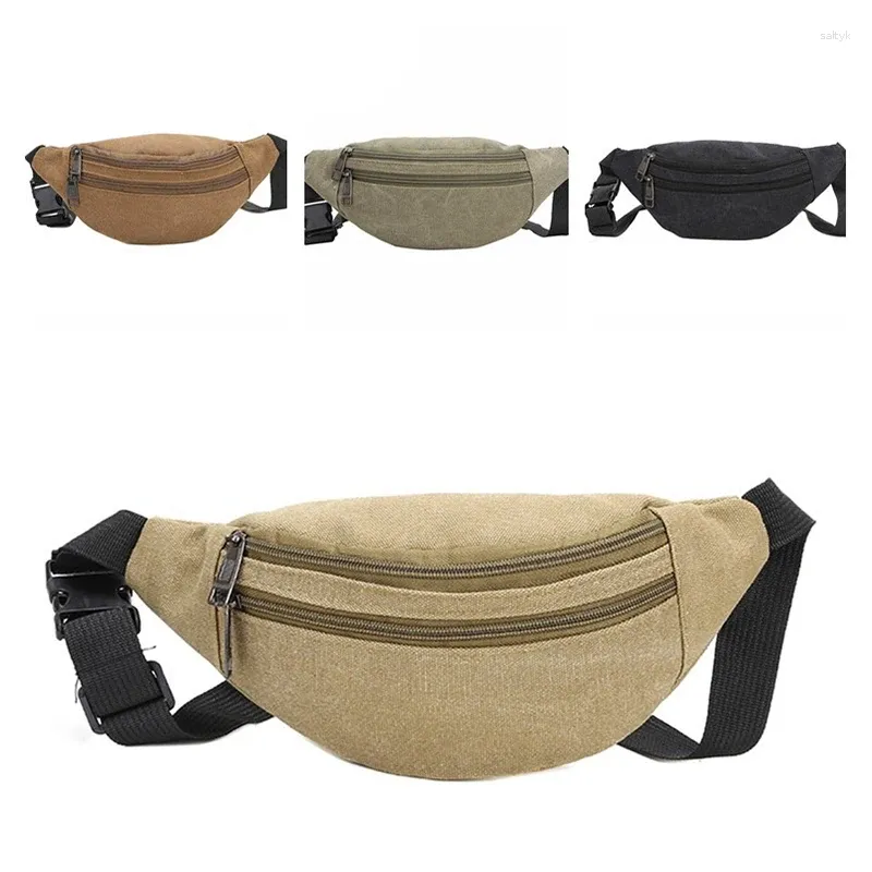 Sacs de taille Men Pack Canvas Fanny Packs Phone Pouch Banana Sac Sports Streetwear Streetwear Unisexe décontracté