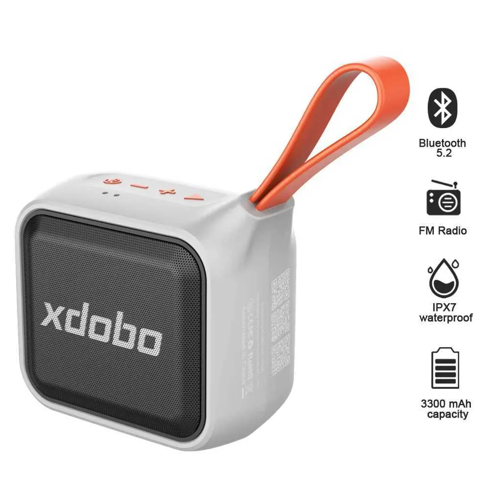 Portabla högtalare XDOBO 12W Bluetooth -högtalare Portable TWS Wireless Speaker 3300MAH IPX7 Vattentät TFPlay Boombox Mini Basshögtalare Lämplig för SMAR J240505