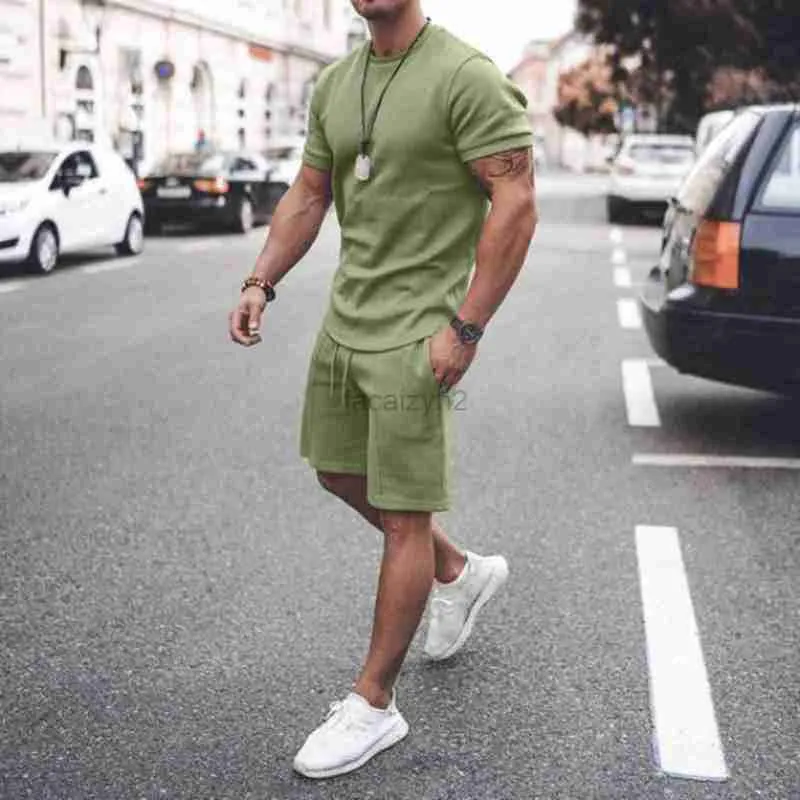 Suisses de survêtement masculines Streetwear 2024 Ensemble de shorts à manches courtes d'été pour hommes, sports et loisir, vêtements masculins et ensembles de taille