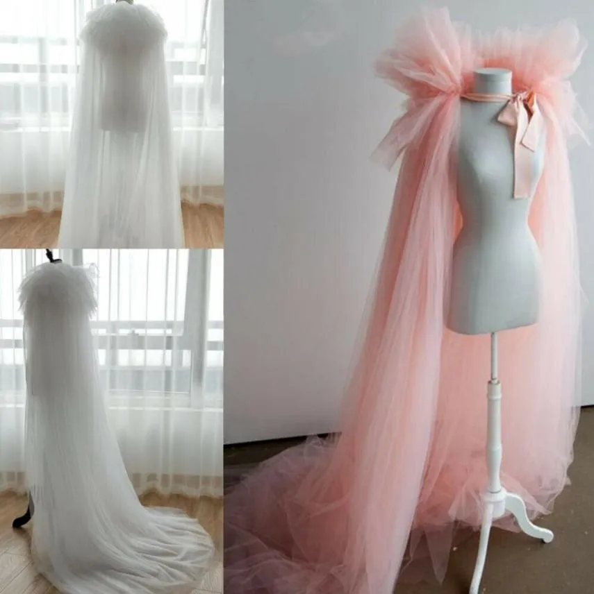 2020 nova jaqueta de noiva de capa de noiva rosa exclusiva Mulheres Long Bolero Tule Top Manteau5974114
