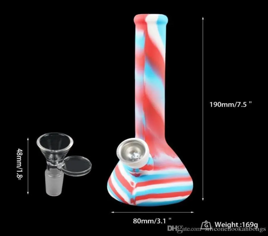 75quot hauteur silicone bong silicium coloré le narguilé à eau shisha pipe narguilé portable vendant 20205340152