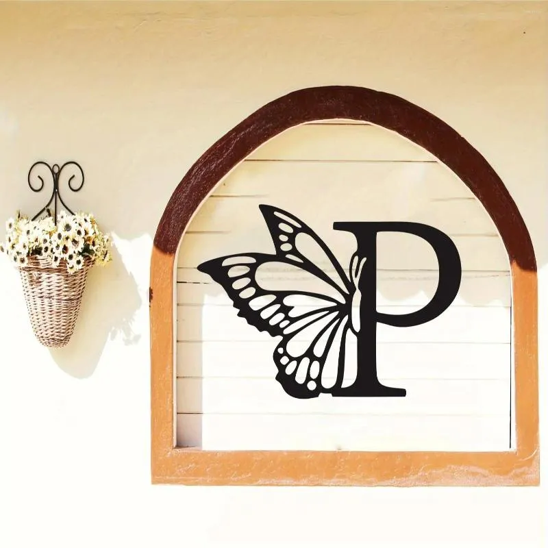 Декоративные фигурки 26 металлическая бабочка английские буквы DIY Соответствующие крытые и наружные настенные украшения