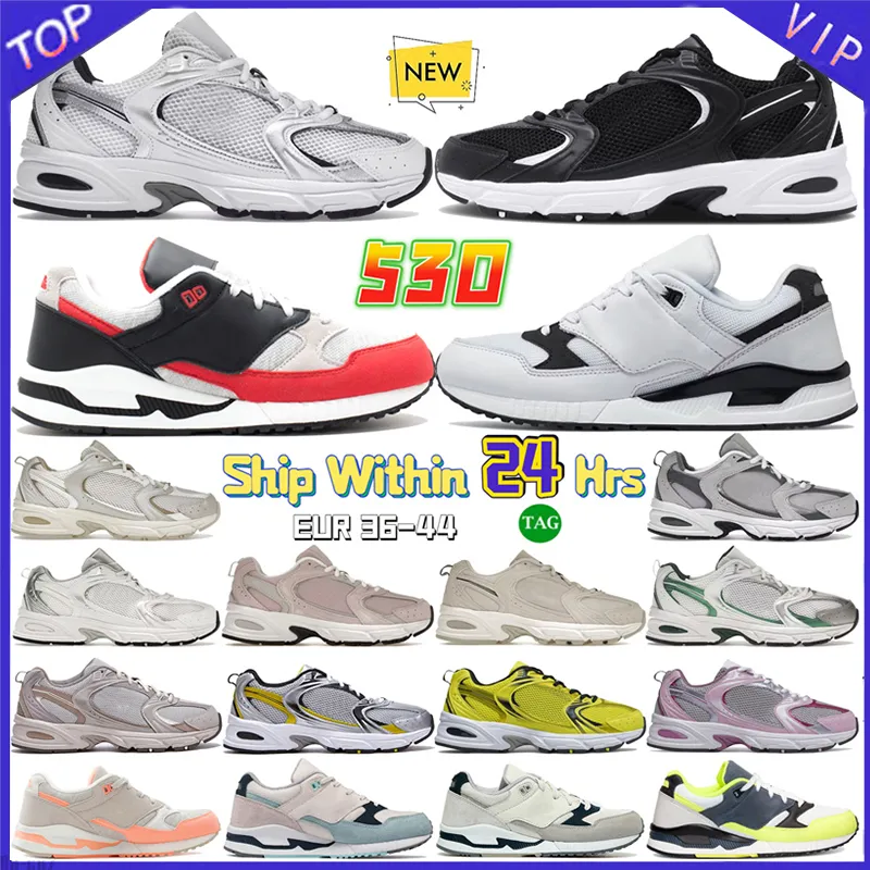 New classic 530 designer shoes White Silver Beige Angora Ivory Black Cream Grey Munsell Stone Pink mens M530 casual sneakers womans MR530 outdoor sports trainers