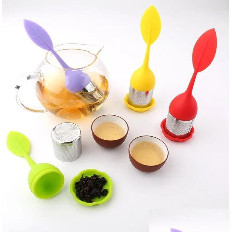 Outils de thé à café créatifs de théière de théière Créeurs SILE Spoon Infuseur avec des feuilles de qualité alimentaire Forme des infuseurs en acier inoxydable Filtre Dhuni Dhuni