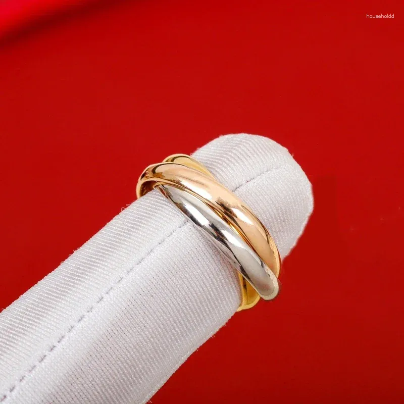 Anelli di cluster Classic 925 Sterling Sterling Tre Anello intrecciato a tre anelli per uomini e donne Simple Fashion Banquet Jewelry