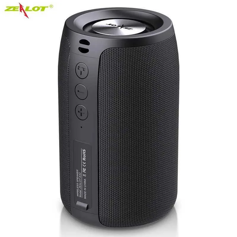 Tragbare Lautsprecher Zealot S32 Mini Tragbarer Bluetooth -Lautsprecher HiFi Subwoofer Wireless Lautsprecher mit FM -Radiounterstützung TF TWS USB J240505