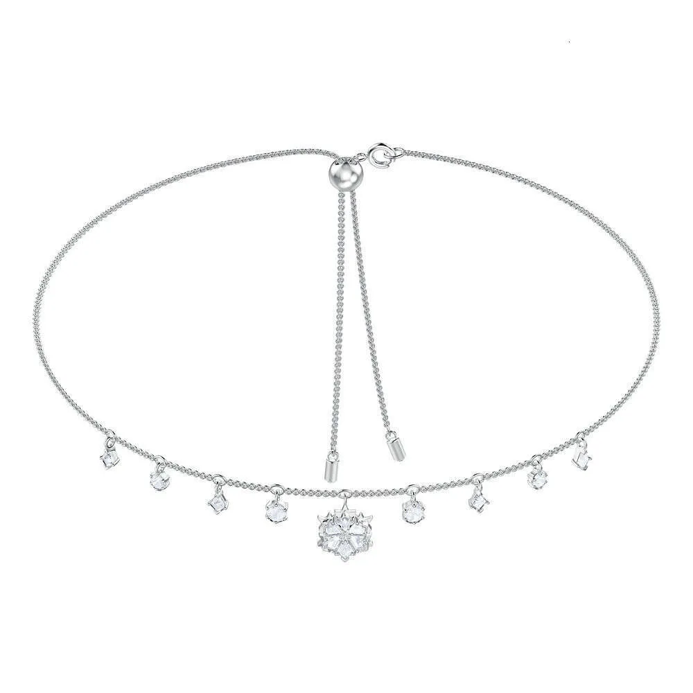 Necklöst för kvinnan Swarovskis smycken Romantisk snöflinga franshalsband för kvinnor med svälja element kristall krage kedja för kvinnor