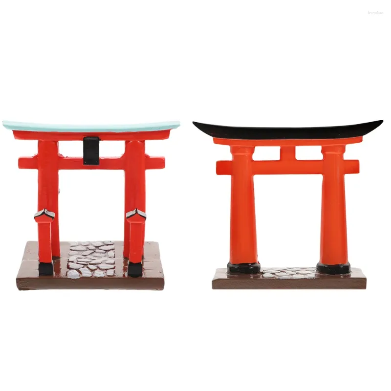 Tuindecoraties 2 pc's Torii Gate Accessoires Decoratieve mini huishars miniatuur kleine beeldjes Japanse ambachten deur