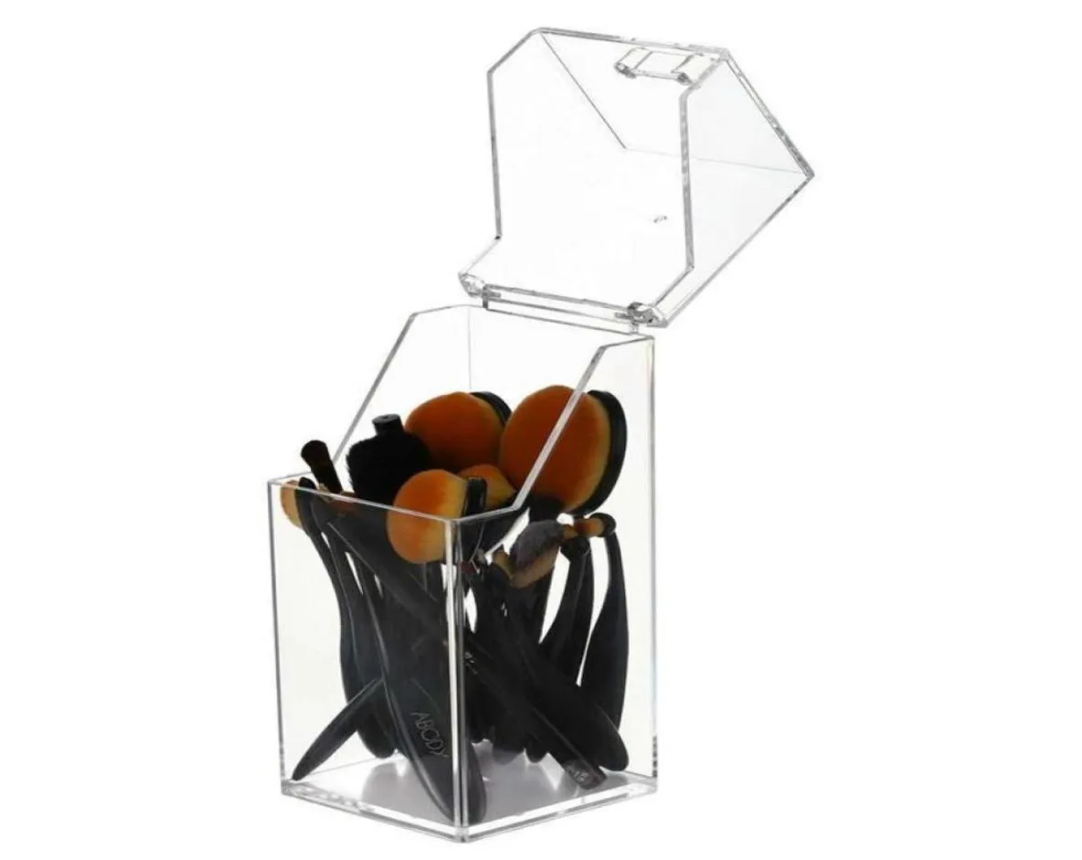 Points de maquillage à poussière transparente Boîte de rangement organisateur en acrylique support de brosse de maquillage cosmélique Stand275C9618231