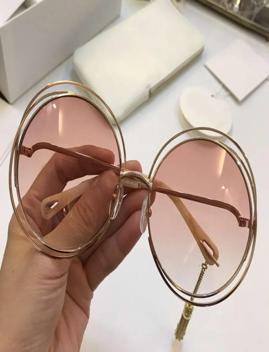 Дамские круглые рамки солнцезащитные очки Carlina Ce114S Gold Transparent Pink Gafa de Sol Sonnenbrille Модные солнцезащитные очки бокалы WTH BO1679847