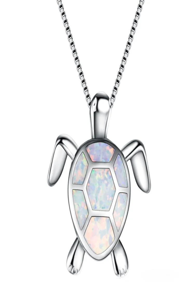 Leuke 4 kleur opaalschildpad ketting voor vrouwen platina gevulde hangers kettingen cadeau voor liefhebbers trui chain7304534