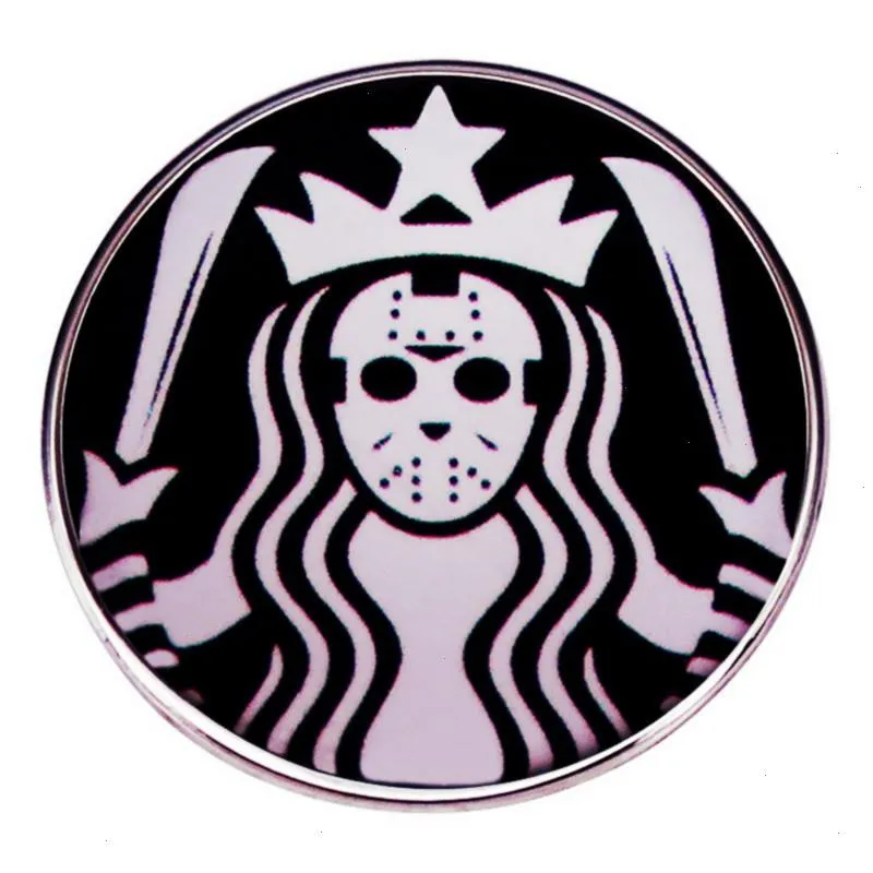 Halloween Horror Film Film Coffee Brooch Migne Anime Movies Games Épingles en émail dur collectionne la broche de dessin animé BACKPACK HAT SAC Col de revers Badges