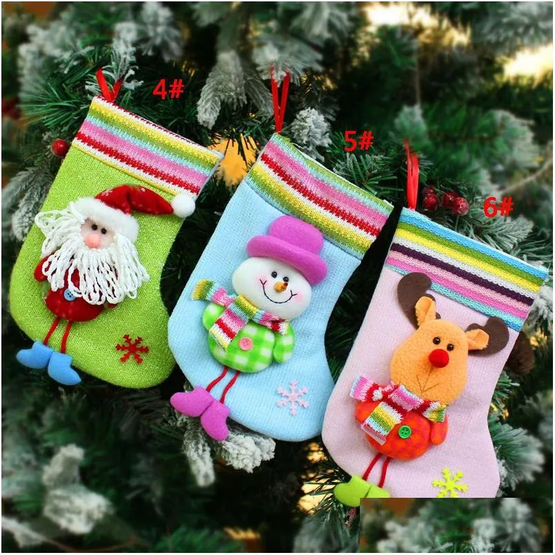 Weihnachtsdekorationen Strock Santa Claus Socken Weihnachtsbaum Hanging Geschenktüte Süßigkeiten Ornament Home Party Dekoration DBC Drop Lieferung Ga Dhxyi