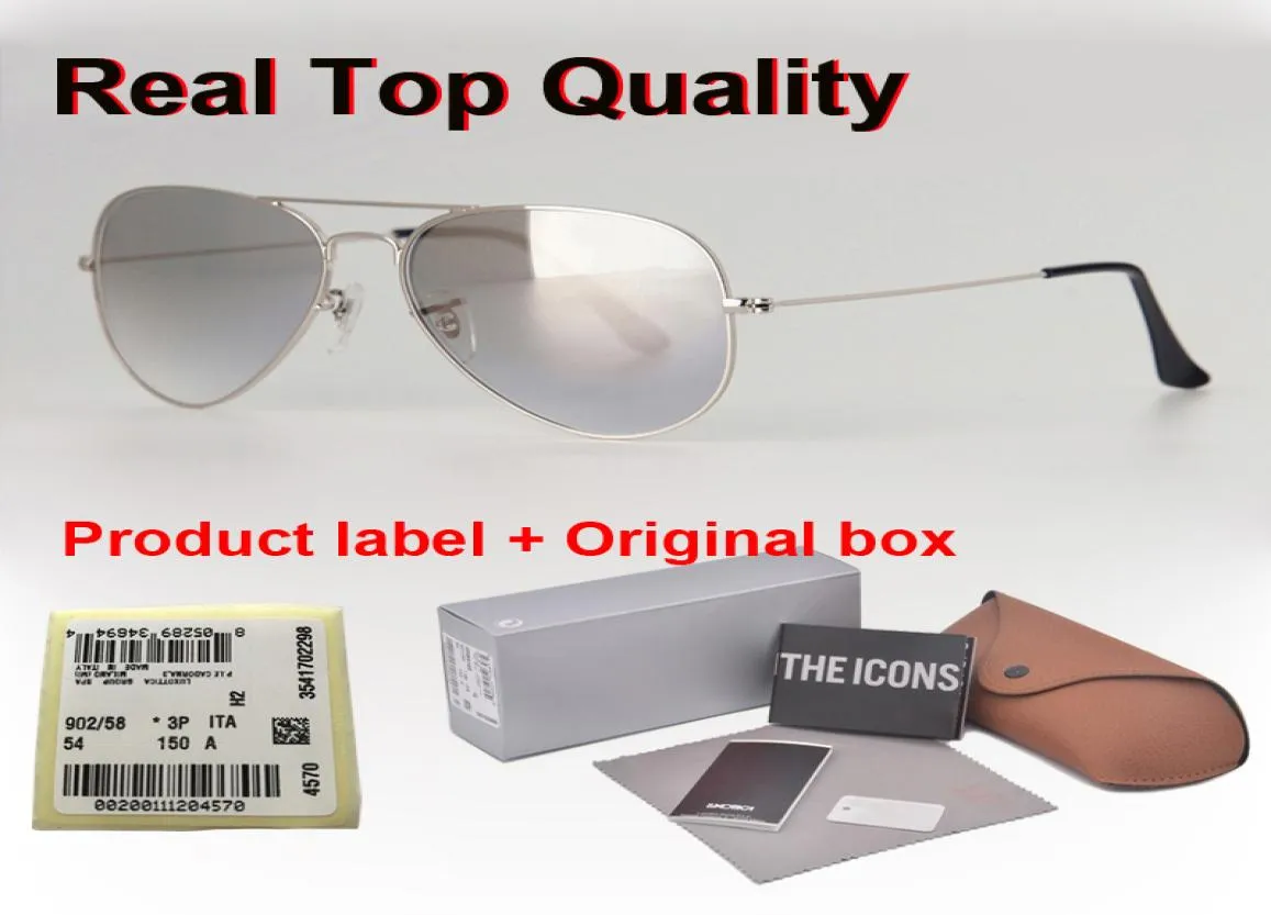 Высококачественные солнцезащитные очки UV400 Стеклянные объектива Женщины мужчины 5862 мм дизайн бренда Дизайн очков пилотный водитель солнце