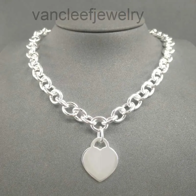S стерлинговый ожерелье Sier для женщин Классический подвесной для сердца ожерелья для цепи