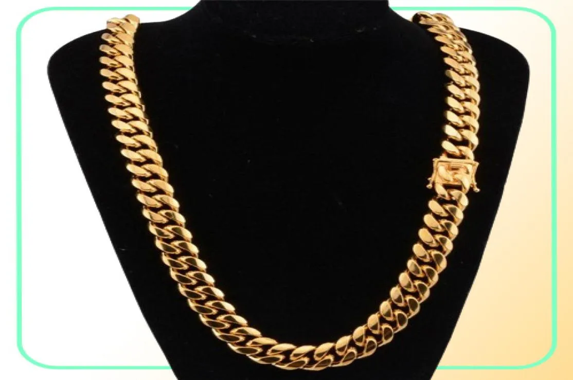 Collares de oro de 18 km collares de oro Cadenas gruesas gruesas de miami alto collar de enlace cubano de miami.