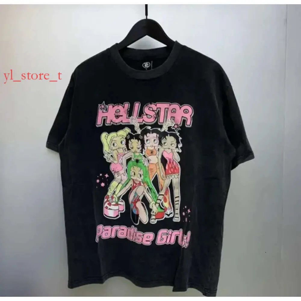 Hellstart Shirt Rappe Men's and Women's Designer T-shirt Rapper Singer Couple Same Short Sleeve Top Street Retro Hell Women's T-shirt Men's Designer Shirt S-XL 1946