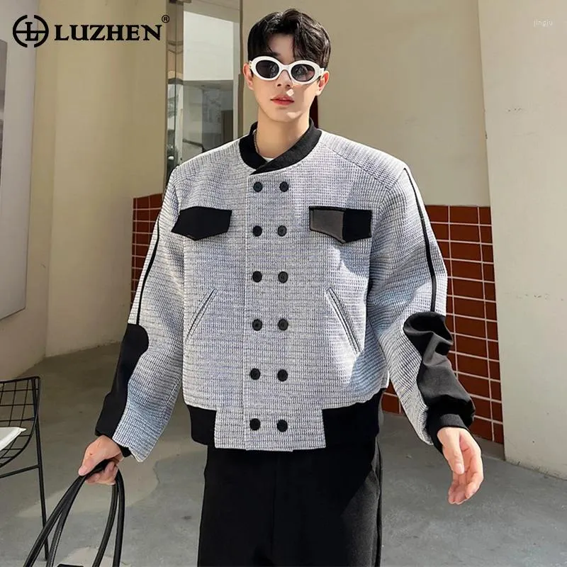 Vestes masculines Luzhen 2024 Double poitain épissé coréen original élégant tendance printemps de haute qualité manteaux lz1666