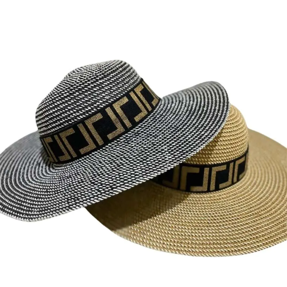 Fashion Strohhut Designer Männer Frauen Eimer Hut Sunted Hats Sun Protection Summer Travel Beach Sunhat Luxus Lady Trend Brief Große Traufkappen