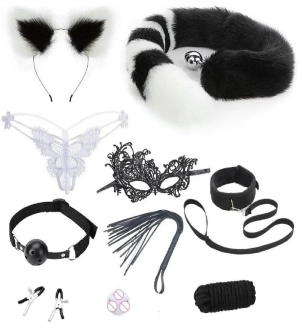 Zz117 Designers 27 Leather Set Meal Imitation Fox Tail Anal Plug Couple Sm Game Adult Fun Products CXT7282M9770538
