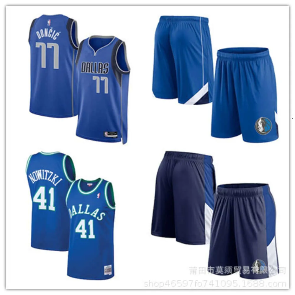 Neues Basketball -Trikot -Trikot für die Mavericks Dongic Nozwitzki Sport Basketball Shorts