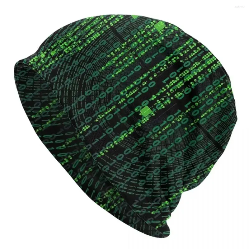 Bérets Matrix Original Green Design Men Femmes Capes de bonnet adulte Caps en tricot Bonnet Mode chaude