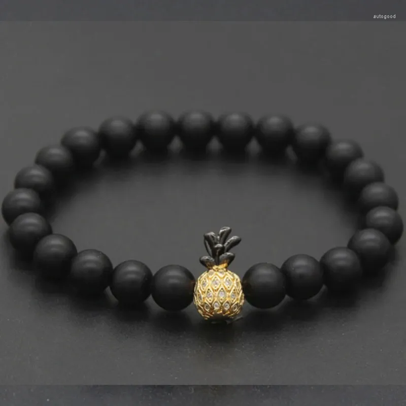 Bracelet de zircon micro-zircon pendentif à l'ananas de brin pour couple Gustonite en pierre de pierre à la main bijoux de bijoux