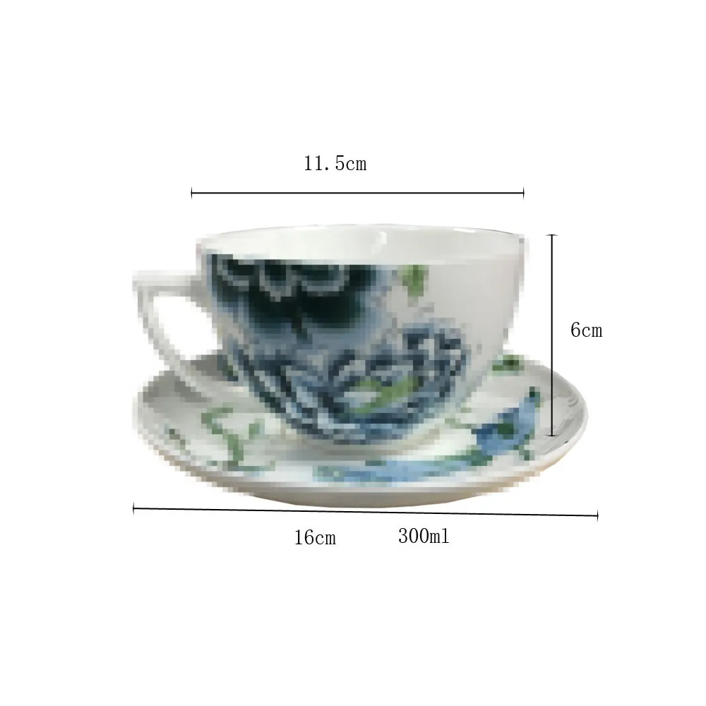 Designer Cups and Saucers Set England Wedg Jade Phoenix Afternoon Tea Set Gift Boxes Coffee Flower Tea Cup