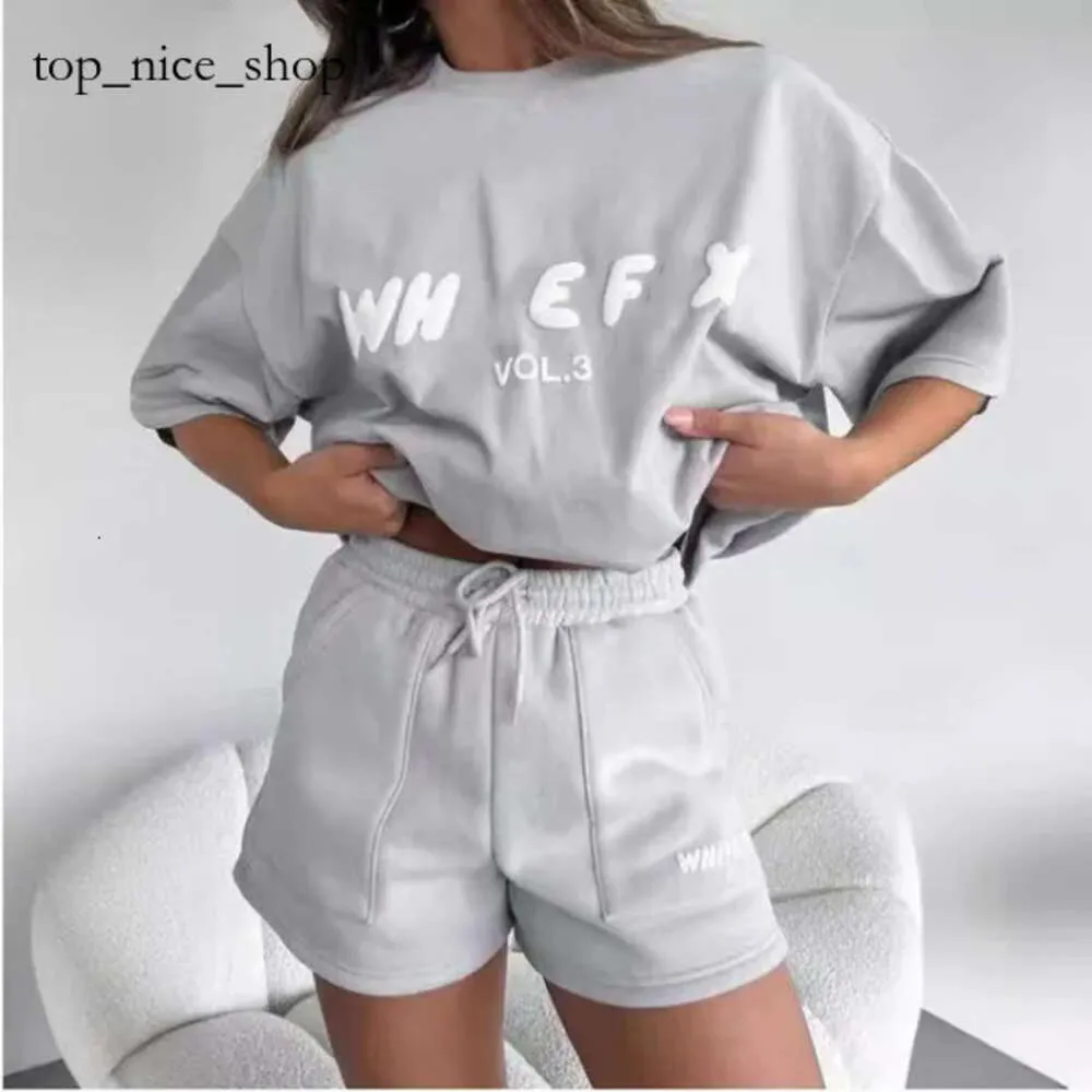 White Foxx Shirt Designer T Shirt Woman White Foxs Tracksuit English Letters Tshirt New Stylish Sportswear T Dwuczęściowy zestaw szortów Foxs 5955